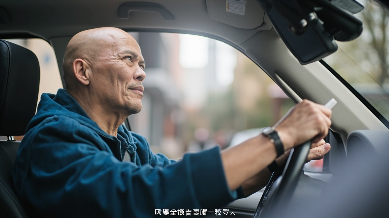 梁师傅在车里播放音乐